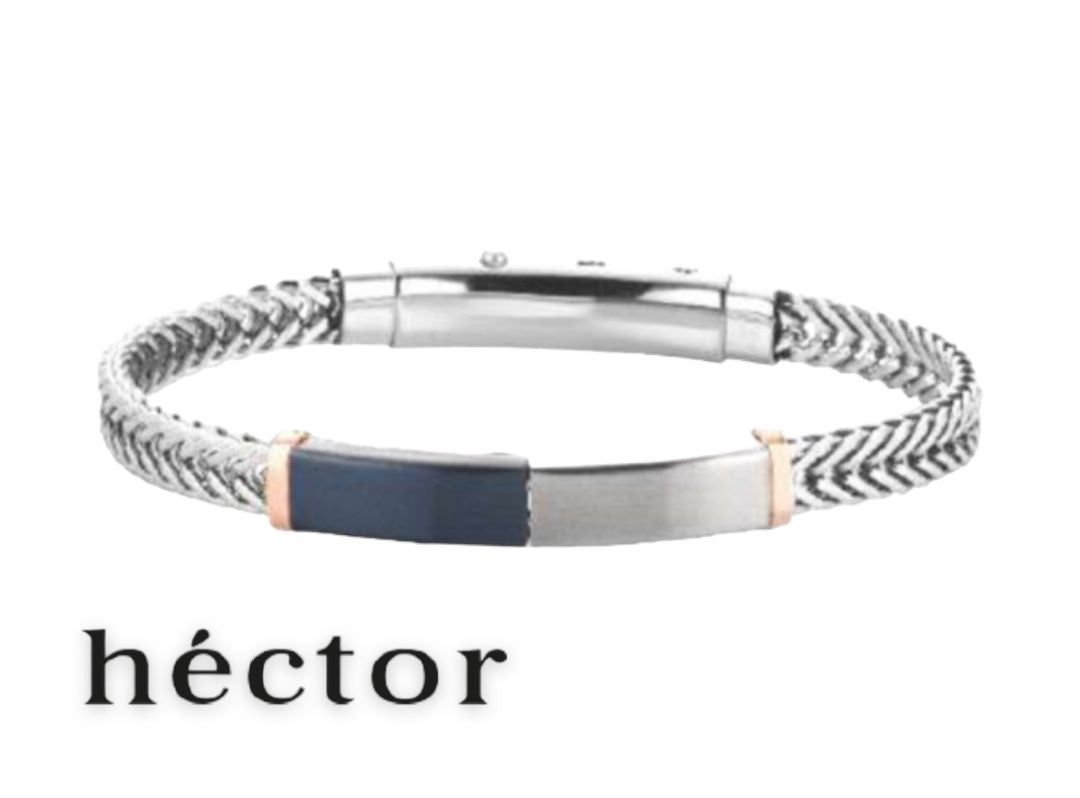 Bracciale con piastra bicolor blu e silver