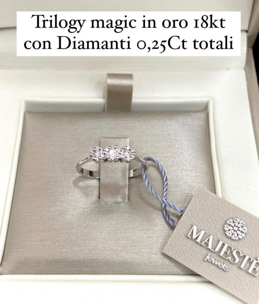 Anello Trilogy magic con Diamanti 0.25ct