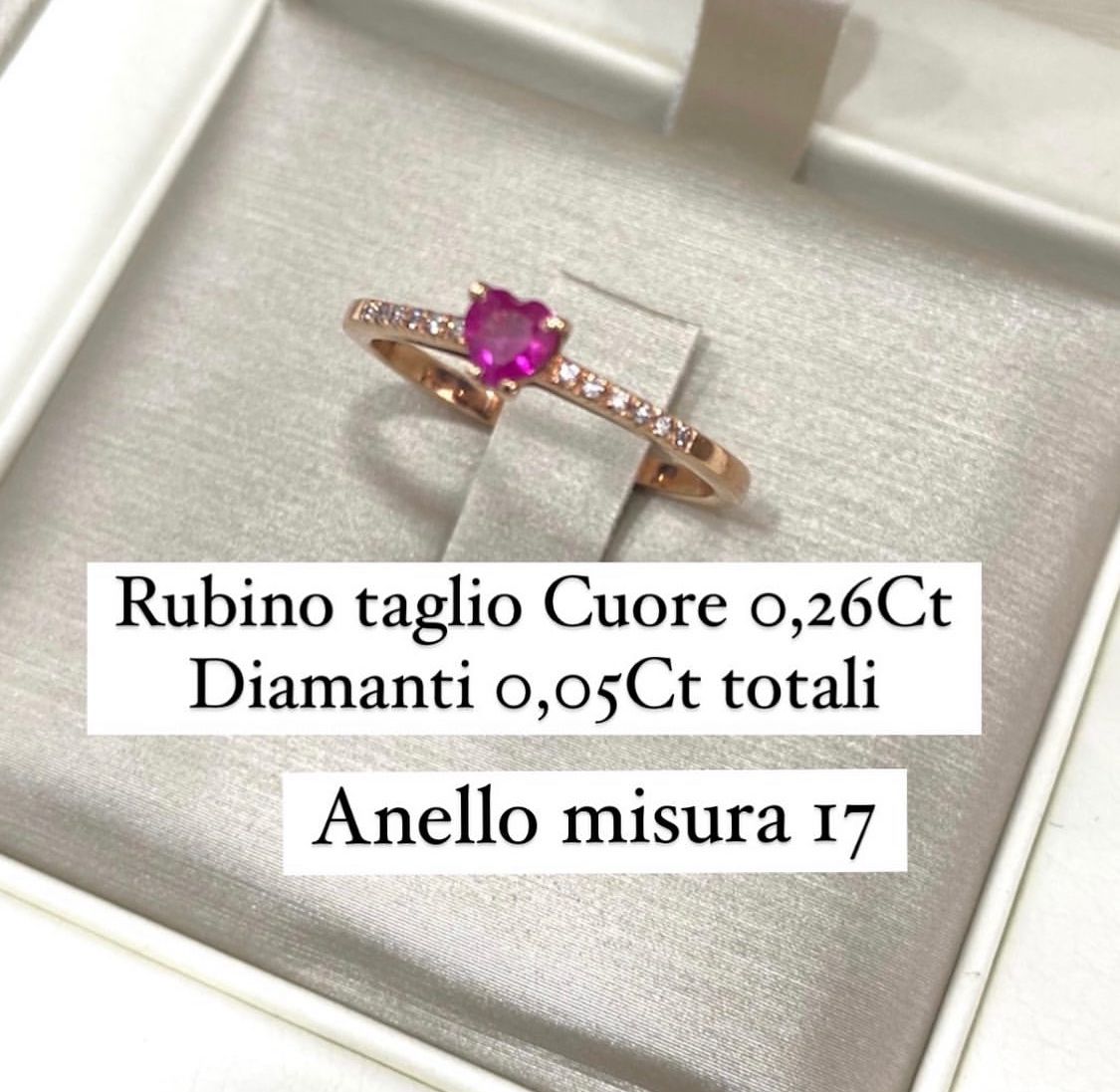 Solitario Cuore Rubino